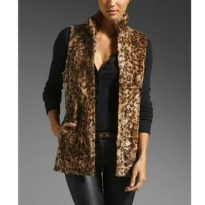 Alice+Olivia Faux Fur Animal Print Vest